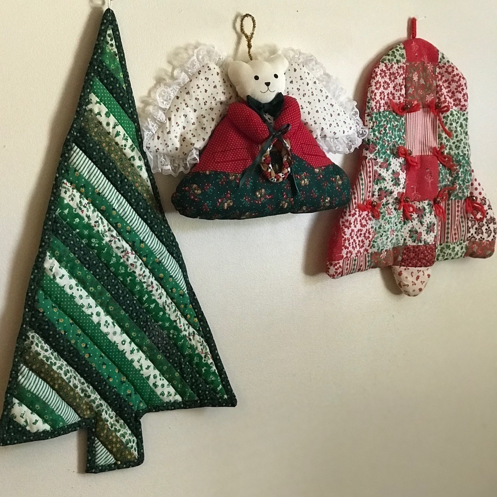 Rare Vintage Handmade Angel Bear Christmas Bundle
